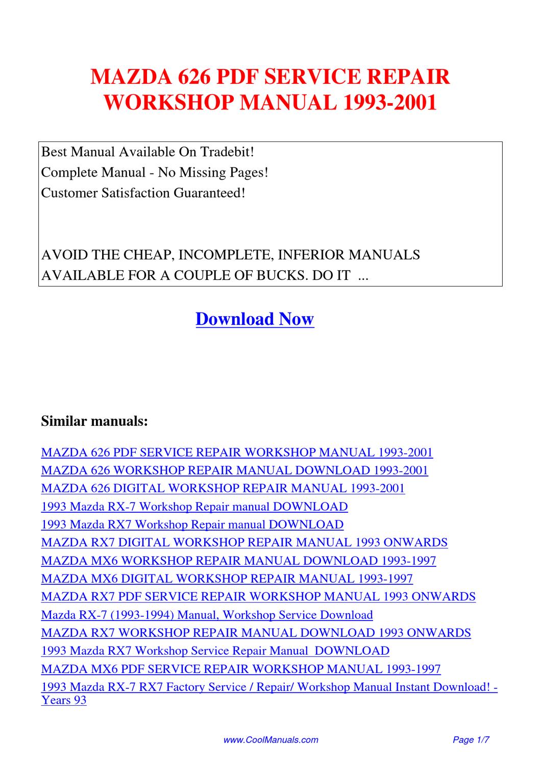Mazda 626 Manual Download